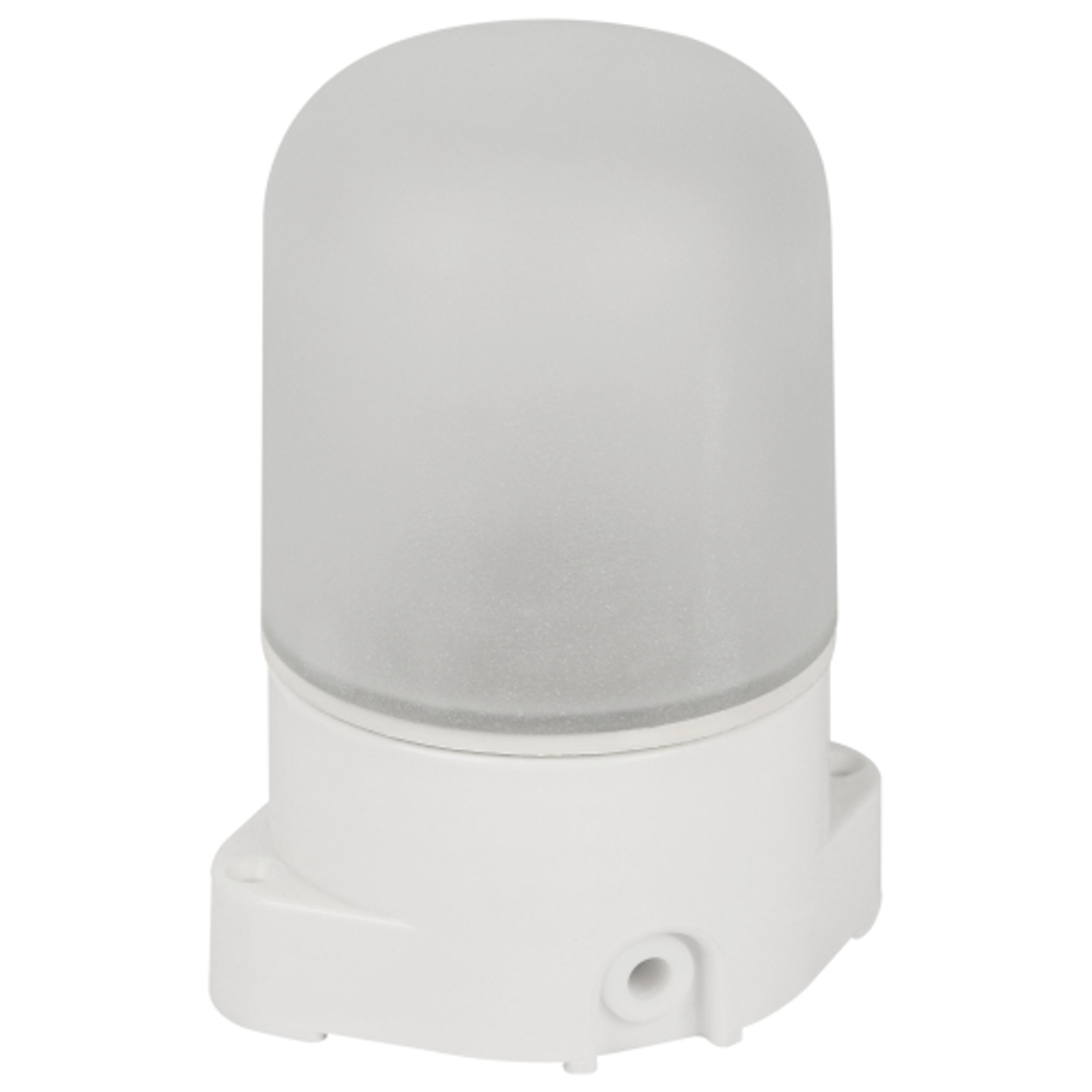 Светильник ЭРА НББ 01-60-001 для бани и сауны полиамид/стекло прямой IP65 E27 max 60Вт белый НПБ400