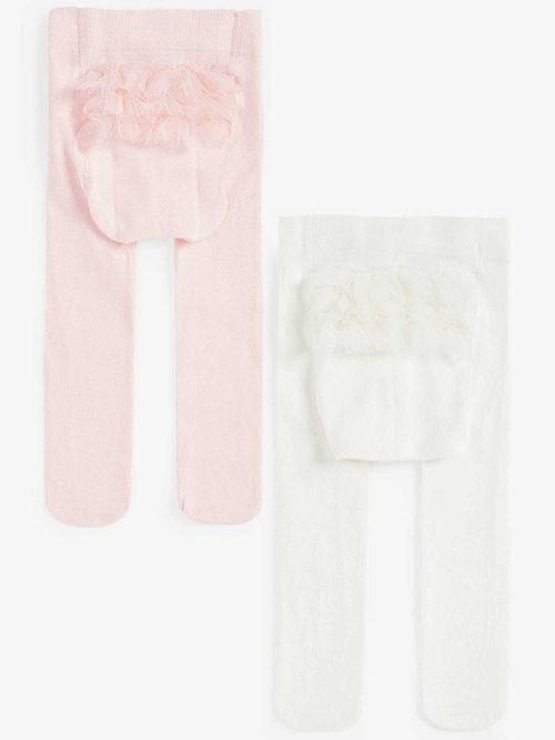 Колготки для малышей Next 739-587, 2 шт., Белый, Розовый