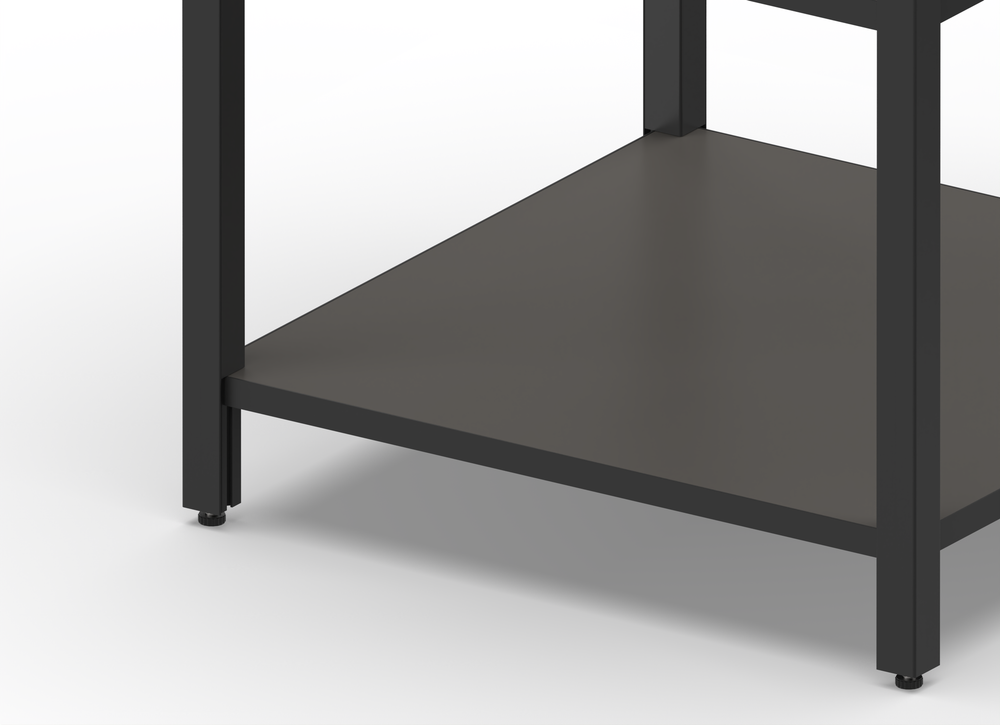 Угловой стол разделочный Lounge B-15, 57 см, черный/серый каспий