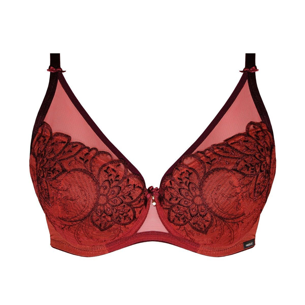 Бюстгальтер Livia с пуш-ап чашками на тонком поролоне (Размер: 70E) (Цвет: красный)