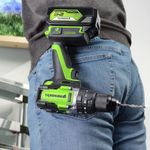 Дрель-шуруповерт ударная акк. Greenworks GD24DD140, 24V,б/щет,70/140Нм,Anti-kickback,1x4Ач,ЗУ,кор (3707607CUB)