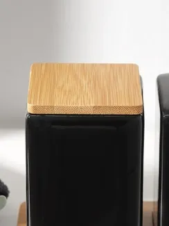 Набор аксессуаров для ванной комнаты SAVANNA Square, 4 предмета (дозатор для мыла, 2 стакана, подставка), цвет чёрный