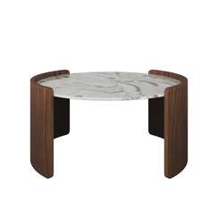 Столик Lagom Stone D 65 см высота 32 см (камень OV2, орех)