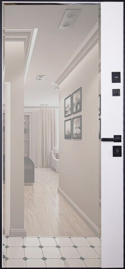 Стальная дверь "Сапсан" с зеркалом (адаптивная замковая часть)