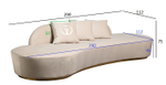 Диван Garda Decor Леа (Lea) трехместный, велюр кремовый 290*112*75 см
