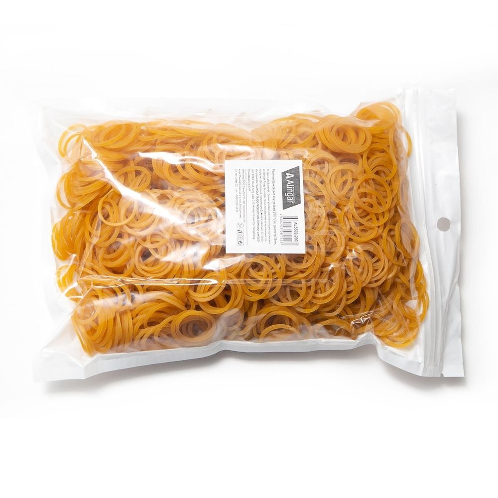 Резинки для денег банковские 18 мм, Alingar, 200 гр, каучуковые, зип - пакет, европодвес