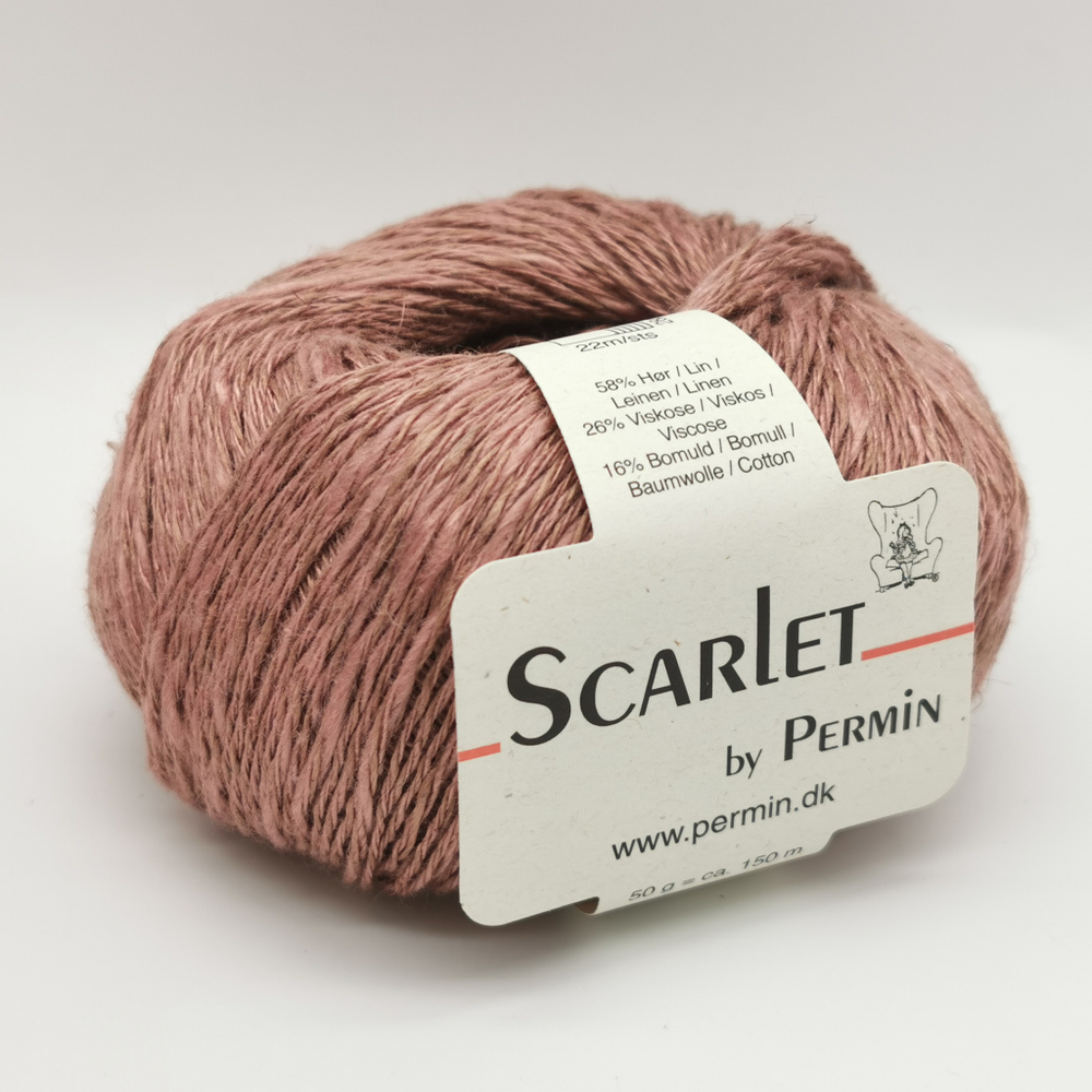 Пряжа для вязания Scarlet 888047, 58% лен, 16% хлопок, 26% вискоза (50г 150м Дания)
