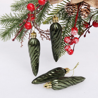 Ёлочные игрушки «Сосулька спиралька» 8,5см (набор 4шт), изумруд