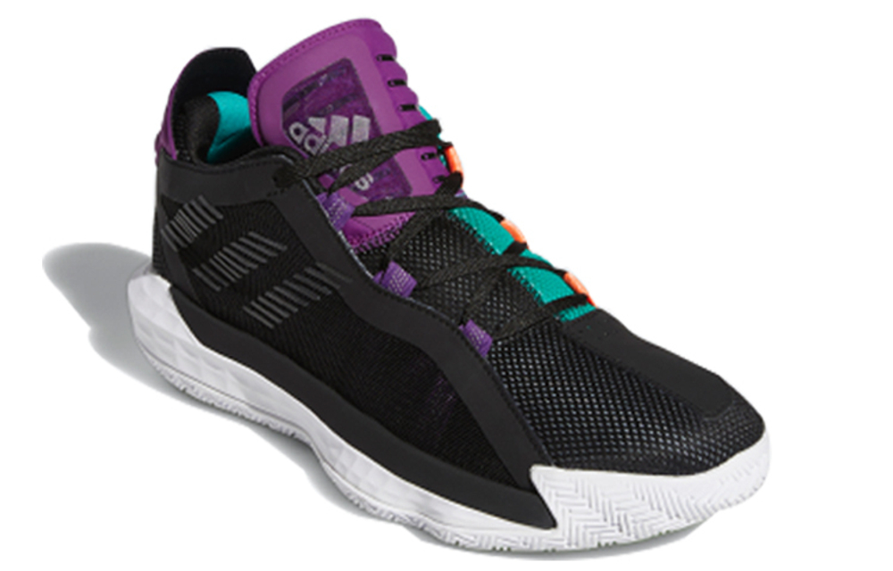 Adidas D lillard 6 Dame 6 fashion all-match shock absorption, non-slip, wear-resistant low-top basketball shoes men's black and purple