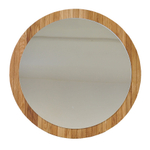 Зеркало настенное круглое, 81 81, Пиафорте, в раме, коричневое, Dipriz