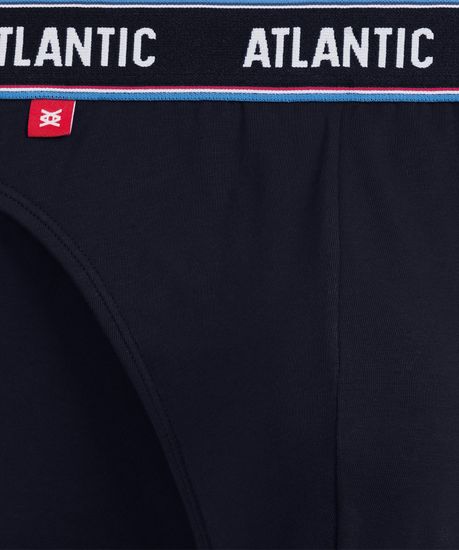 Мужские трусы (3шт) слипы спорт Atlantic 3MP-200, хлопок, темно-синий + коралловый + серый меланж