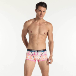 Мужские трусы боксеры фуксия с узорами Superbody Boxer Pink