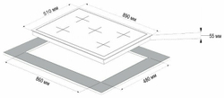 Встраиваемая газовая варочная панель Korting HG 997 CTX