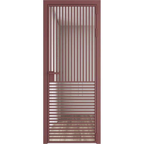 Алюминиевая дверь 17AG красный антрацит стекло прозрачное