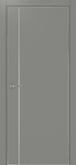 Межкомнатная дверь Optima Porte НЕАПОЛЬ 204 Молдинг SC (матовое серебро), Алюминиевая кромка SC (матовое серебро) с 4-х сторон