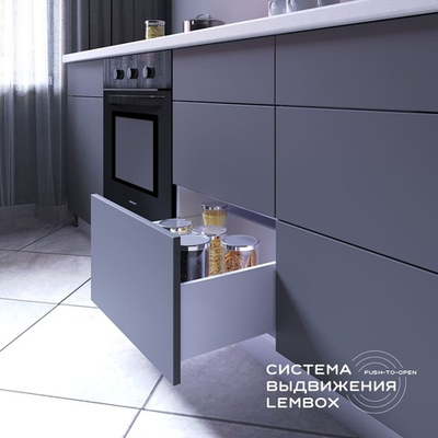 Комплект системы выдвижения Lembox push-to-open, H 84, 500 мм, белый для ящиков открыванием от нажатия