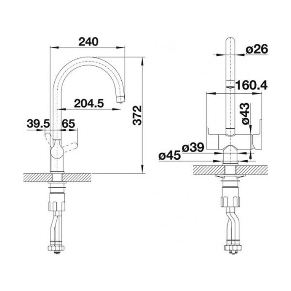Комбинированный смеситель для кухни Trima алюметаллик (526265)