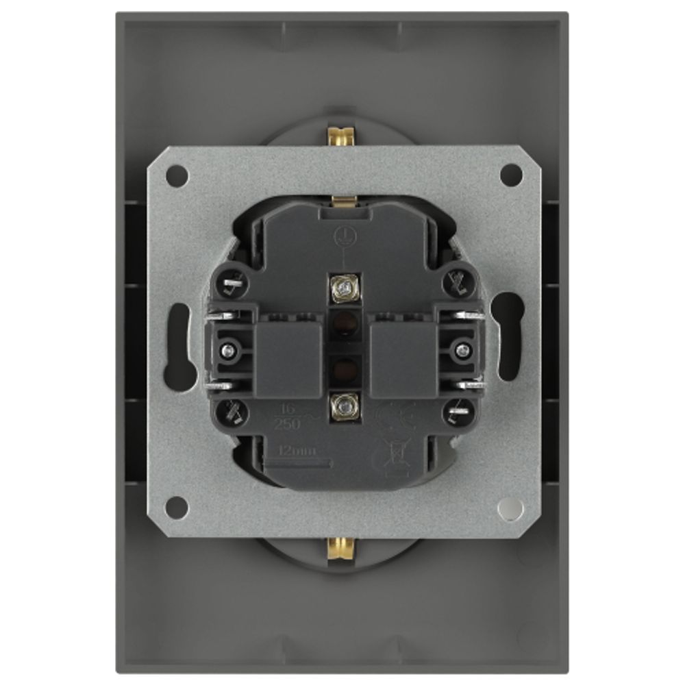 Розетка ЭРА Arktik 16-2104-06 двойная с заземлением 2X2P+E Schuko 16А-250В графит | Эра Arktik
