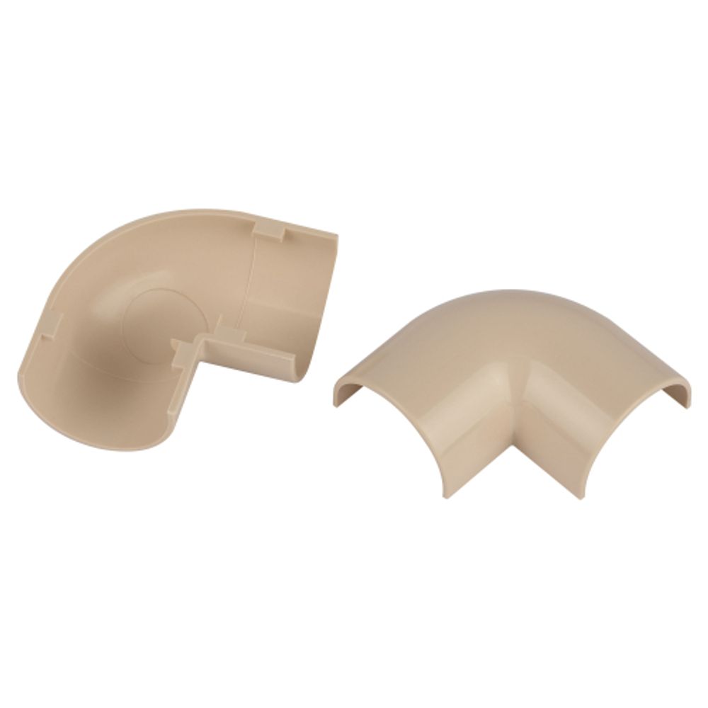 Поворот ЭРА T-90-KK-20-12-B на 90 градусов для полукруглого кабель-канала бежевый 20х12мм 2шт/комплект