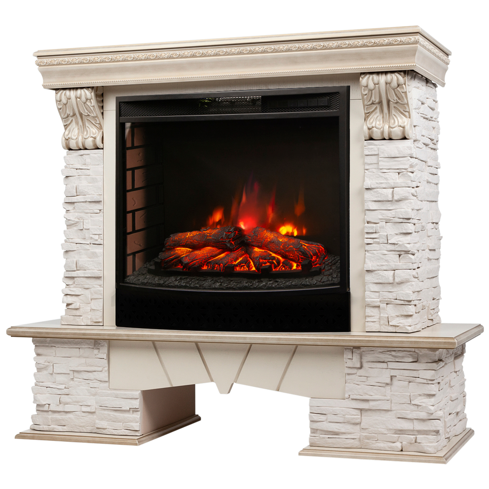 Каминокомплект Real Flame Rockland Lux 25/25,5 WT с очагом Evrika 25,5