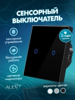 Выключатель сенсорный двухклавишный проводной для дома