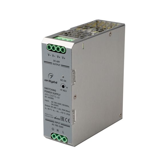 Блок питания ARV-DRP75-48 (48V, 1.6A, 75W) Arlight 052805