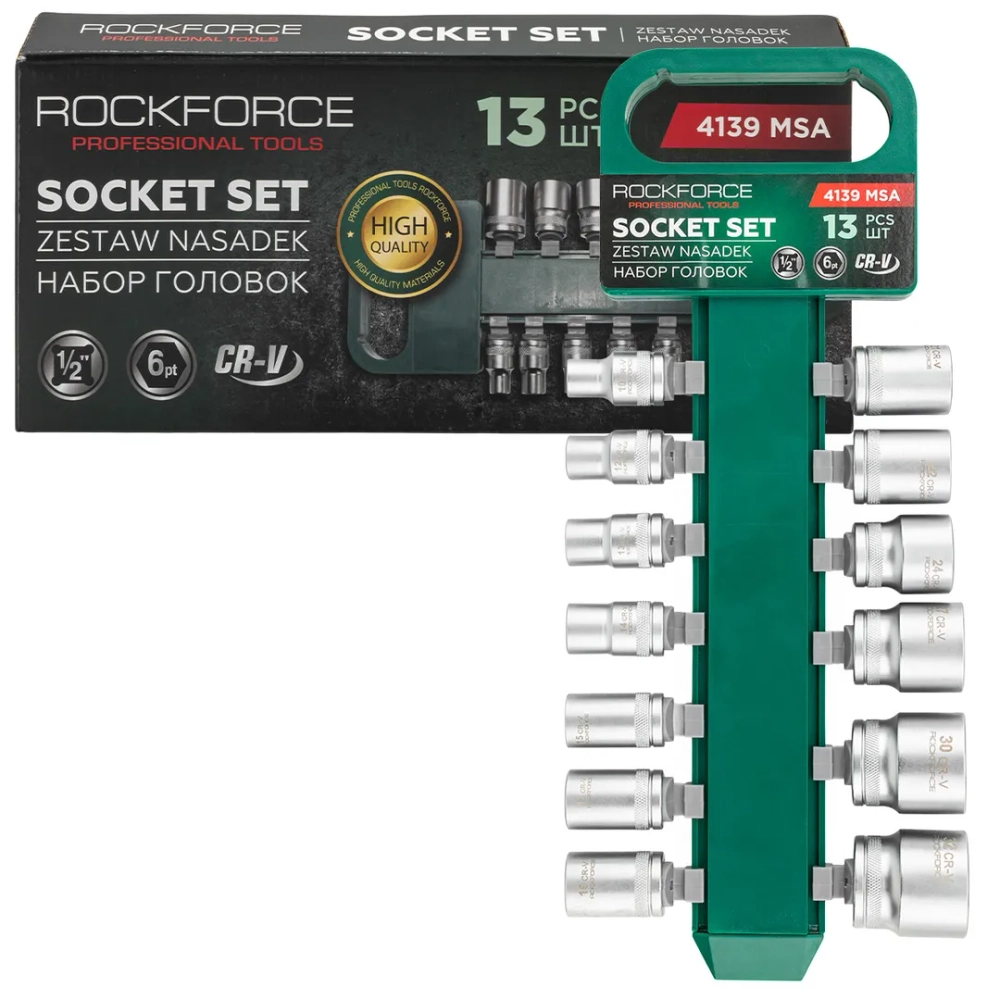 Головки, набор 13пр., 1/2''(6гр.) RockFORCE RF-4139 MSA