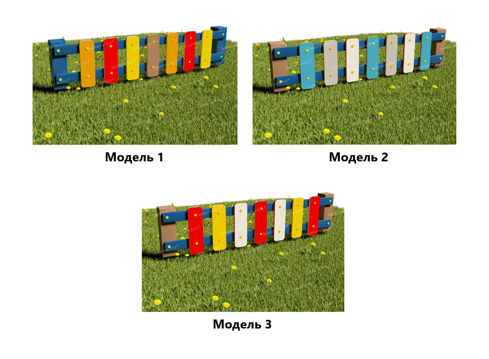 Забор уличный из экопластика Клавиши, секция 1490х500 мм