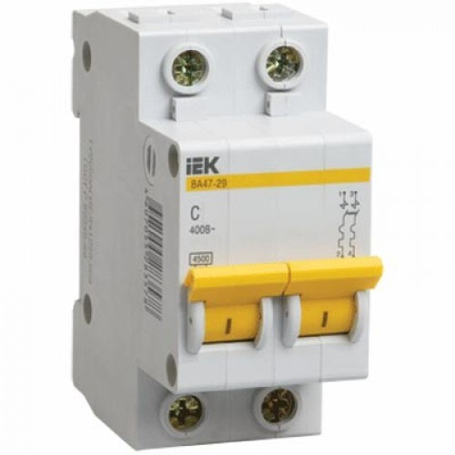 Автоматический выключатель ИЭК 2 16А ВА 47-29 4,5 х-ка С GENERICA MVA25-2-016-C