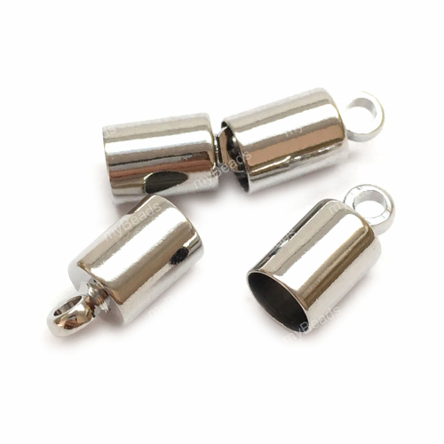 Концевики под вклейку 10х5 мм (2 шт), родий