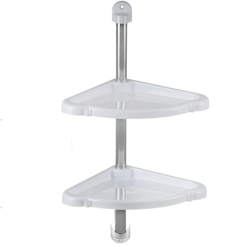 Полка для ванной пластик, угловая, 24х24х98.4 см, сн-бел, Berossi, Элансия, АС 12901000