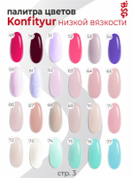 Жёсткий гель в бутылке Konfityur №62 НИЗКАЯ ВЯЗКОСТЬ - Полупрозрачный молочно-лиловый (20 мл)