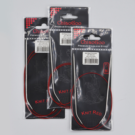 Спицы металлические круговые 3 мм. knit red от ChiaoGoo