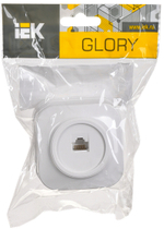 GLORY Розетка для открытой установки компьютерная RJ45 кат.5E РК10-ХБ белый IEK