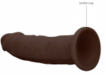 Коричневый фаллоимитатор без мошонки Silicone Dildo Without Balls - 22,8 см. (Цвет: коричневый)