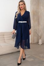 Платье шифоновое (синий) Р11-1207/7 Nikol