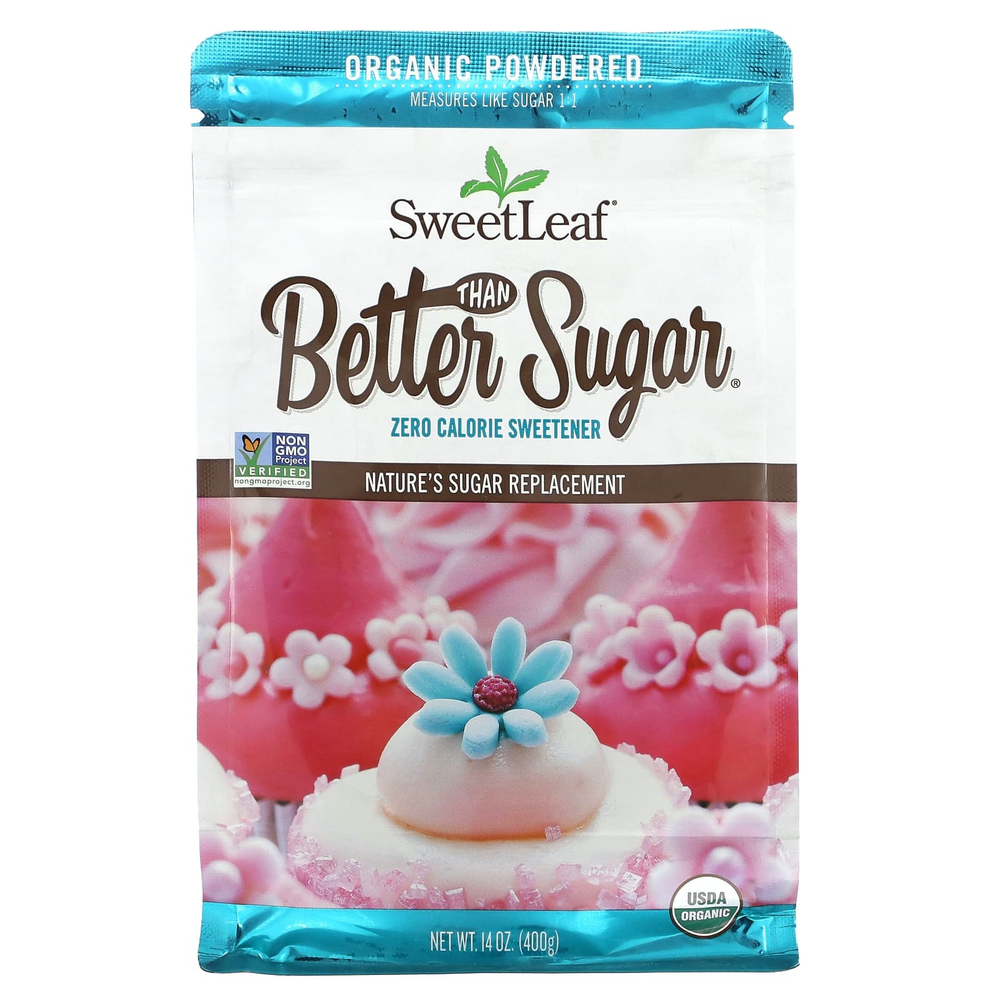 SweetLeaf Stevia, Лучше, чем сахар, органический порошок, 400 г (14 унций)