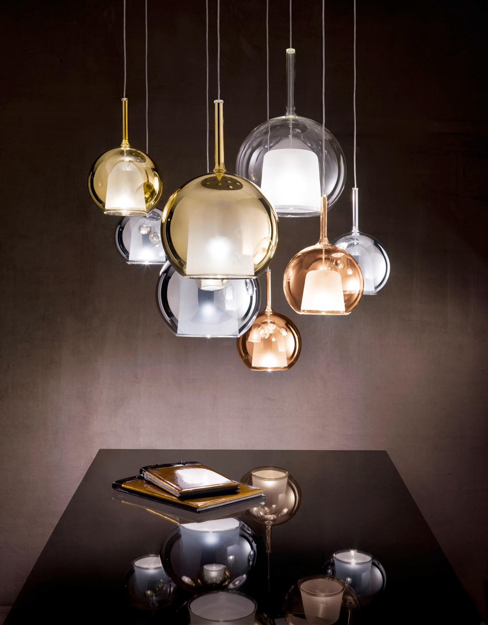 Pendant design lamp  GLO by Penta (Gold,  D20)