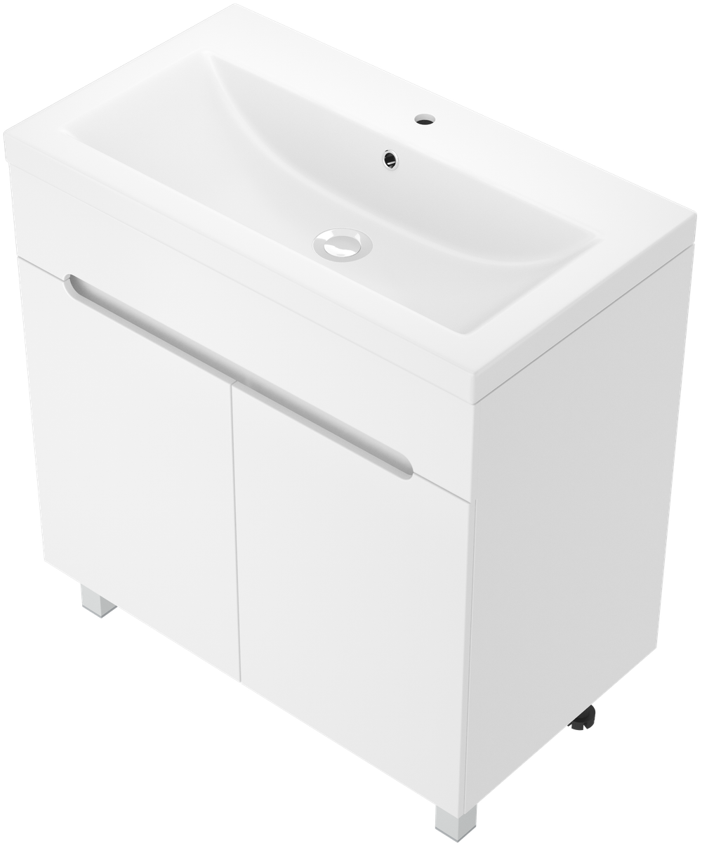 Тумба под раковину без столешницы DIWO Коломна 80 напольная, глянцевая белая