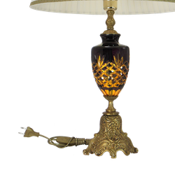 Olympus Brass Лампа настольная из венецианского стекла на бронзовом основании с абажуром