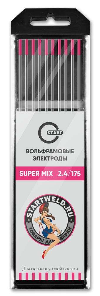 Вольфрамовый электрод SUPER MIX 2,4х175 (розовый) WE24175