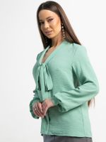 Рубашка с бантом Рузанна (зеленая) Б15246-10М LT Collection