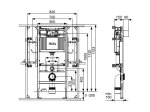 Застенный модуль (h = 1120 мм) для людей с ограниченной подвижностью для установки подвесного унитаза, 9300381