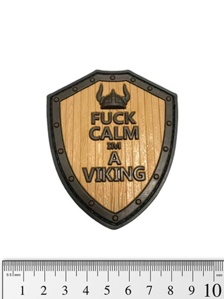 Шеврон Fuck Calm I'm A Viking 3D PVC. Койот