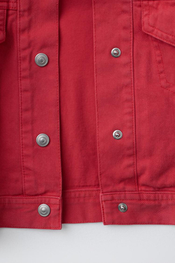 ZARA КУРТКА ИЗ ГЛАДКОГО САРЖИ, КРАСНЫЙ