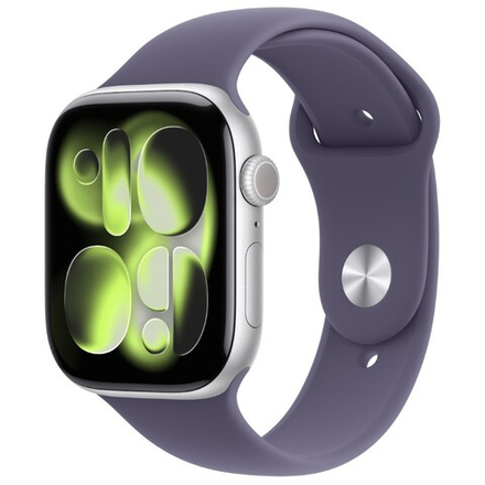 Умные часы Apple Watch Series 11, 46 mm, Silver Aluminium Purple Fog Sport Band M/L