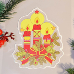 Наклейка новогодняя "Свечи" 13*11см