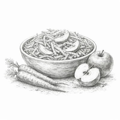 Салат из моркови с зеленым яблоком