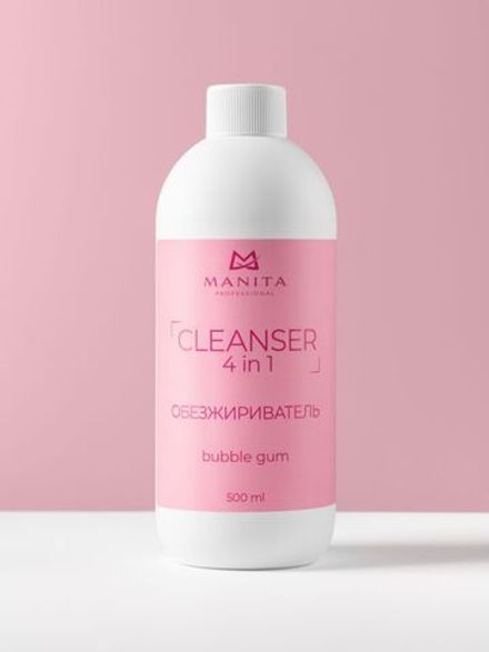 Manita Professional Cleanser - Обезжириватель для ногтей 4 в 1 Bubble Gum, 500мл
