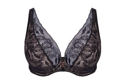 Бюстгальтер-бралетт Frozen Black из кружева с эффектом мерцания (Размер: 90F) (Цвет: черный)